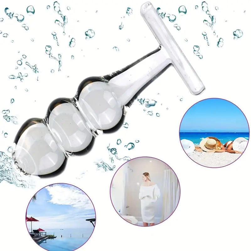 Crystal Glass Anal Plug Clear Glass G-spot Massager Anal Expander