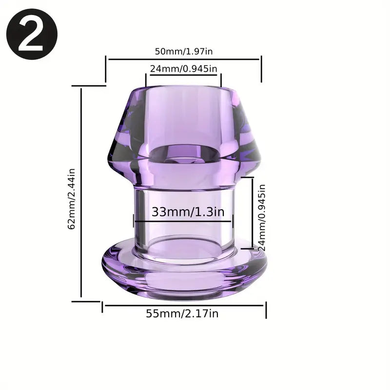 4pcs Purple Jelly Hollow Anal Plugs 4 Sizes Tunnel Expanders For Adults