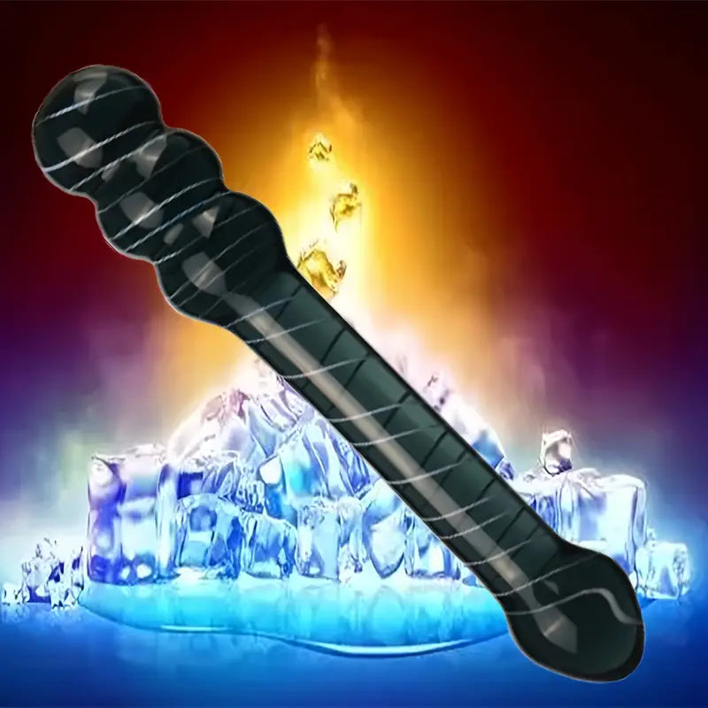 7.87in Elegant Double-Ended Crystal Glass Dildo Wand Smooth Stimulator