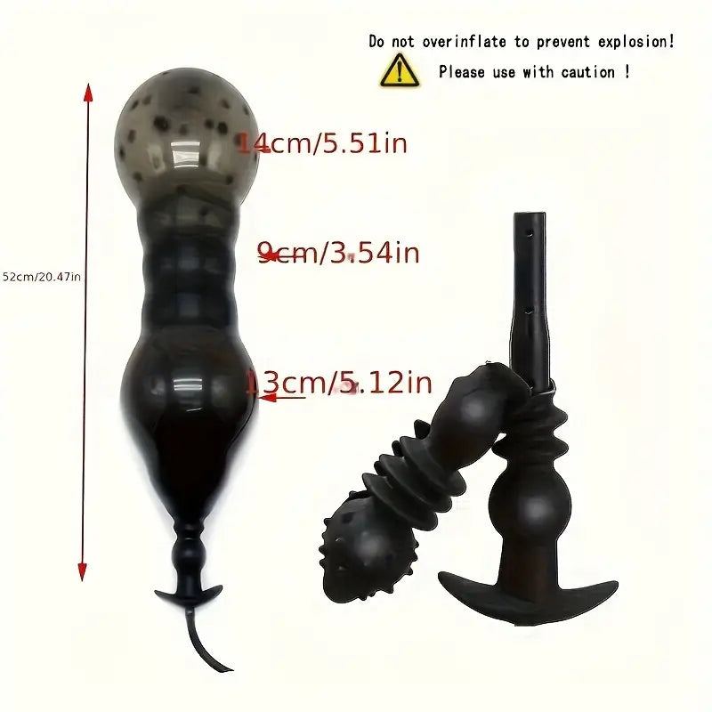 Inflatable Spike Anal Dildo Ass Plug Silicone Extended Anal Plug Ass Sex Toy