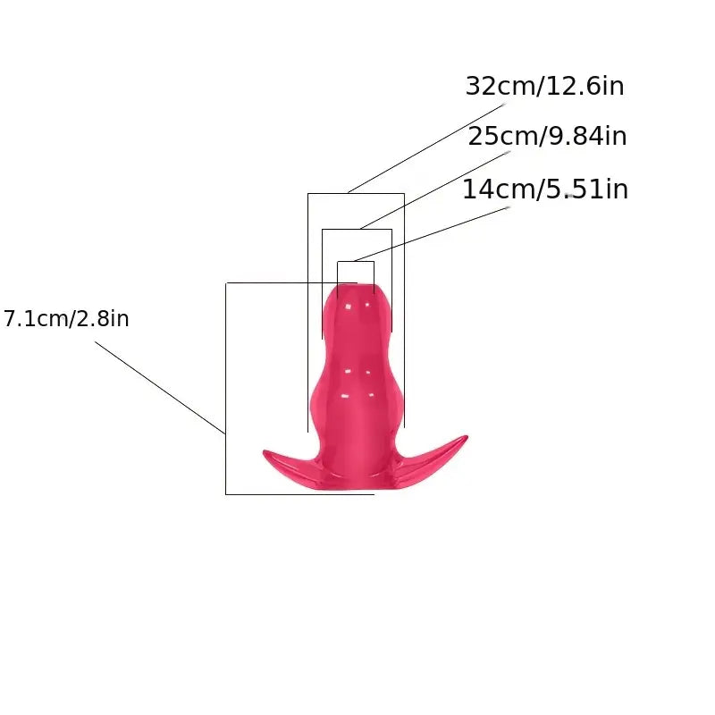 TPE Butt Plug Hollow Anal Dilators With Anchor Base Enema Toys