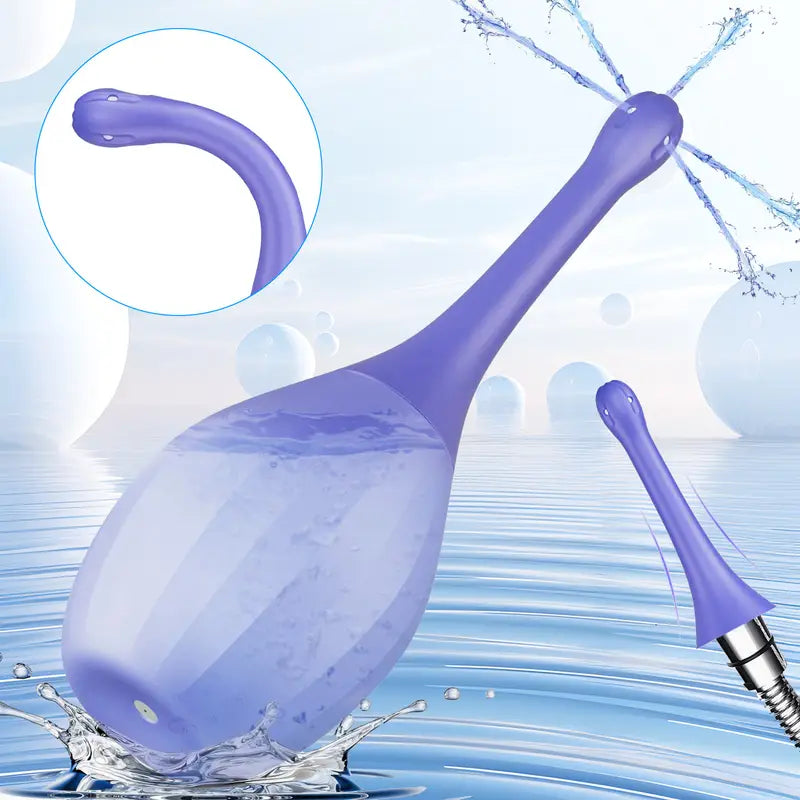 Anal Douches For Men Women Enema Bulb With Bendable Silicone Nozzles