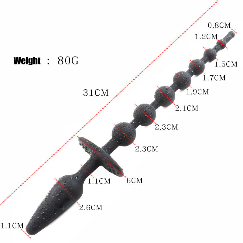 Anal Beads Play Silicone Butt Plug Safe Pull Ring SM Fetish Anal Plug