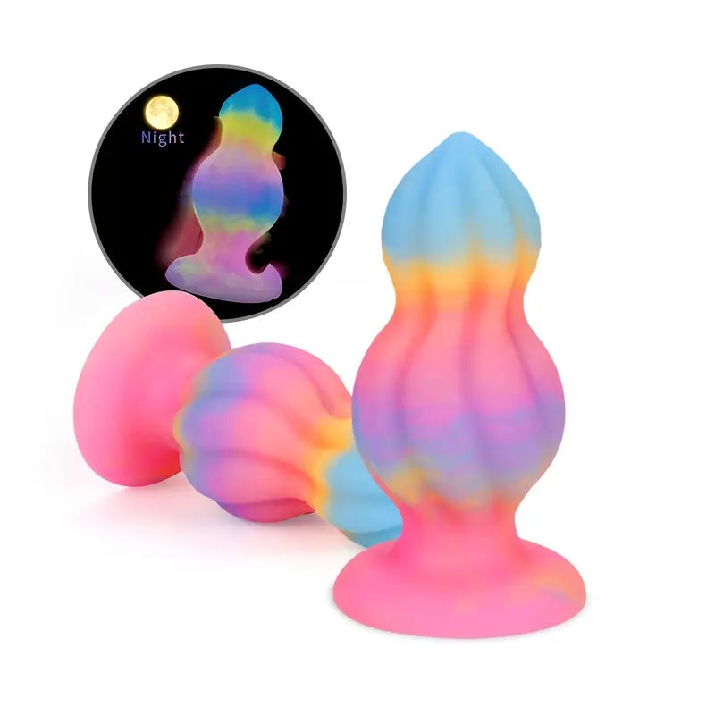 Colorful Luminous Silicone Toy Adult Anal Plug Sex Toy Suitable For Men