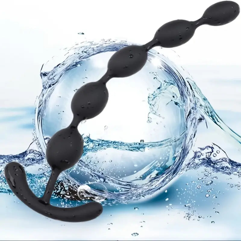 Silicone Anal Beads Butt Plug Flexible Anal Trainer Anal Chain With 5 Balls