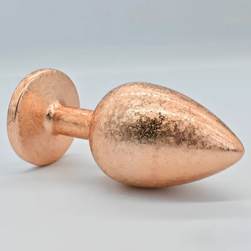 Golden Ice Flower Anal Plug Metal Butt Trainer With Jeweled Base