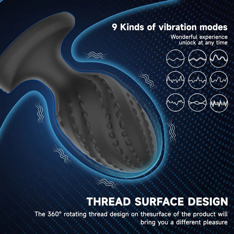 Silicone Anal Toy Butt Plug Training Kit With 9 Frequency Vibrating Anal Plug