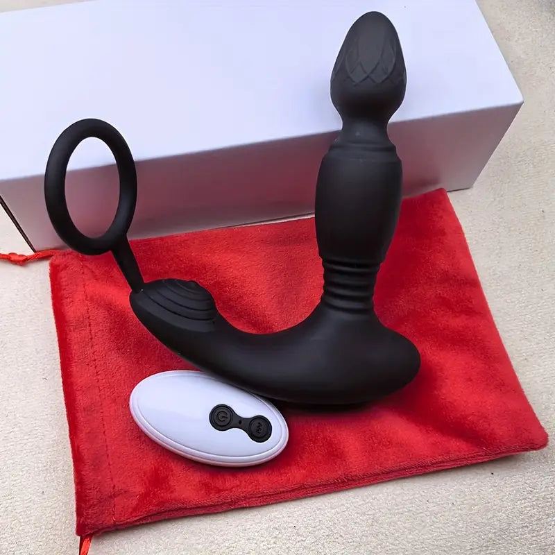 Thrusting 3 Motors Remote Control Telescopic With 10 Modes Anal Plug