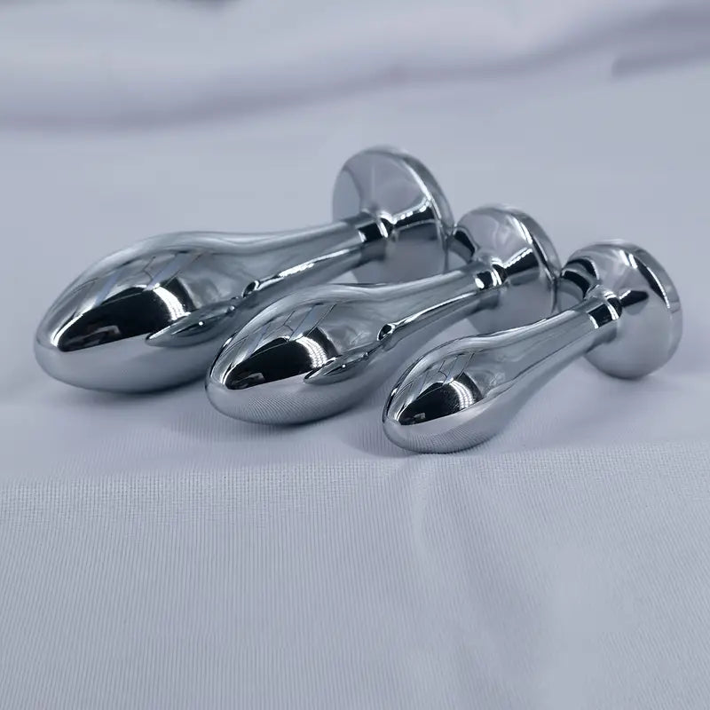 Crystal Diamond Adlut Safety Metal Water Drip Shape Butt Plug Sex Toy