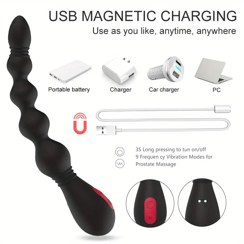 Prostate Vibrating Massager Vibrate Anal Vibrator 9 Vibration Patterns