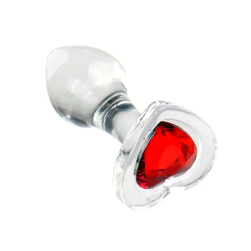 Glass Crystal Heart-Shaped Anal Plug Adult Toy For Couples Men Women