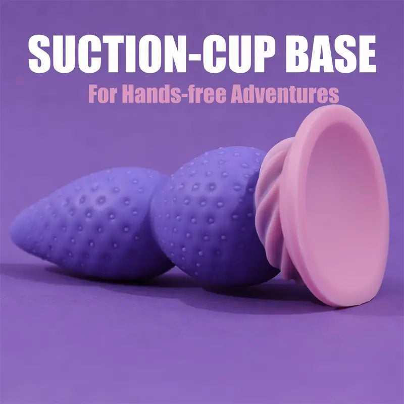 Super Soft Strawberry-Shaped Liquid Silicone Double Size Anal Plug