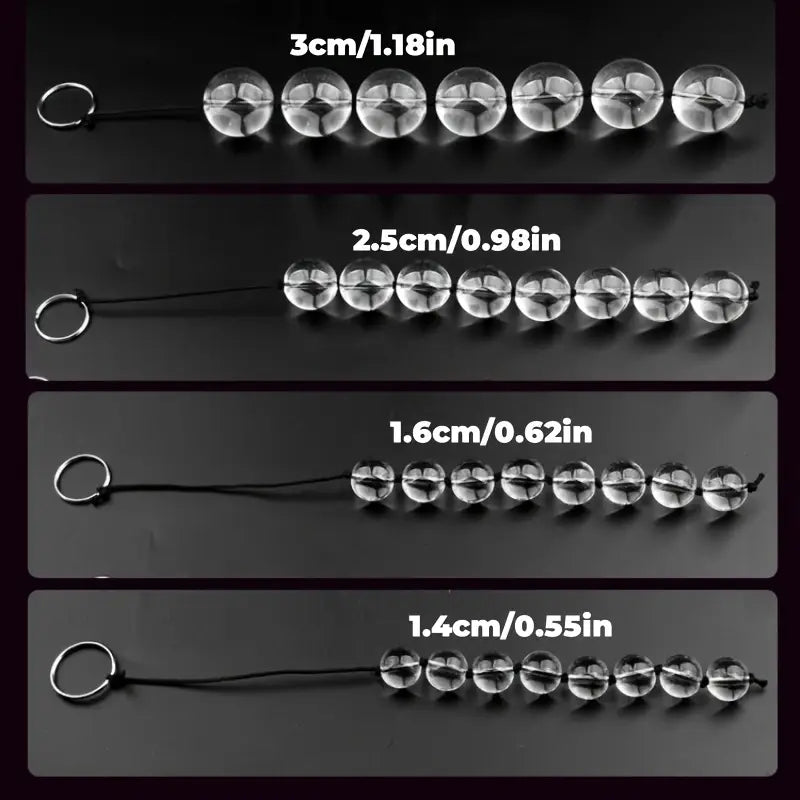 Anal Beads Toy Manual Use Transparent Spherical Beads With String Ties