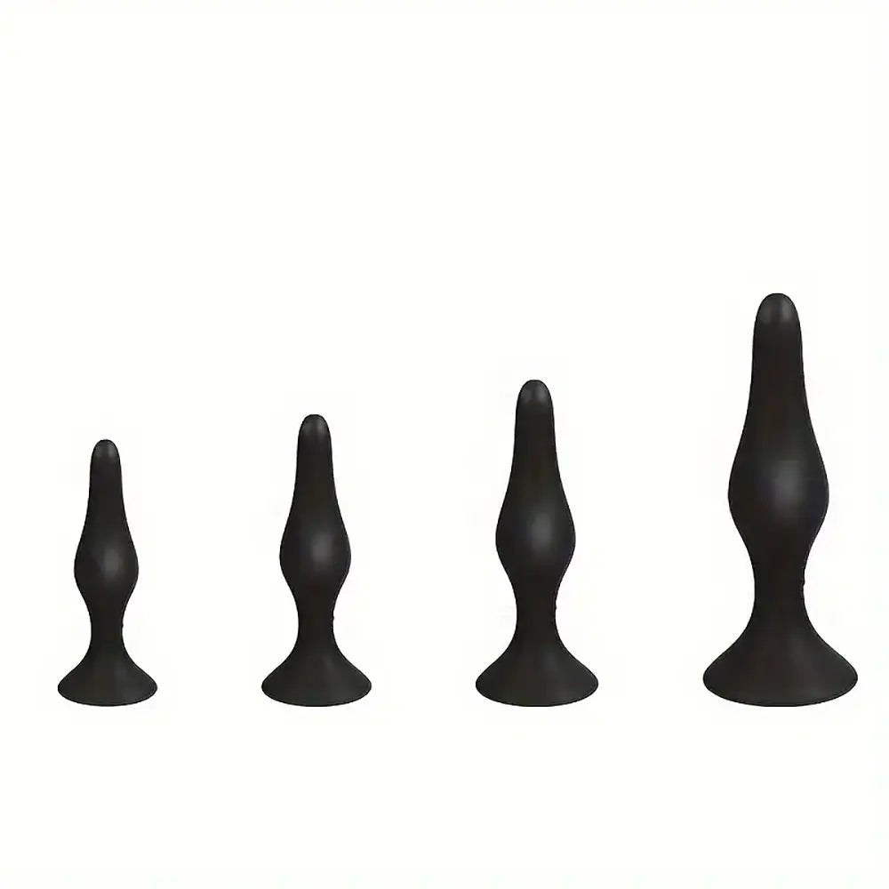 4pcs Unisex Silicone Anal Training Set Soft Anal Sex Trainer Butt Plug