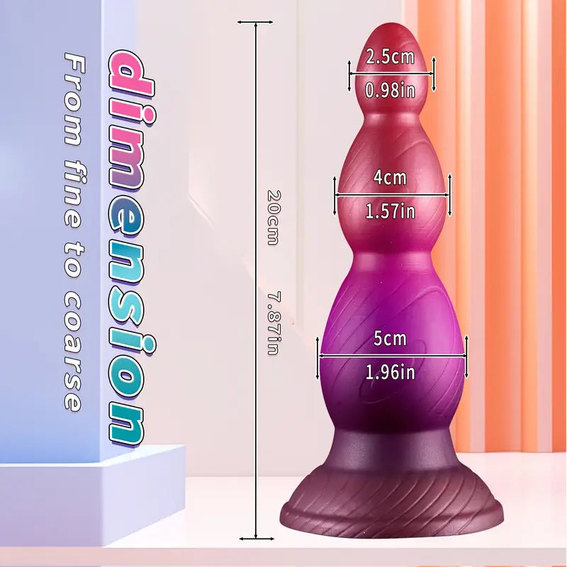 Extra Large Silicone Anal Plug With Beads For Prostate Massage