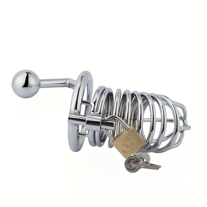 Erotic Toy Kit Anal Plug Metal Chastity Cage Urethral Lock Anal Hook