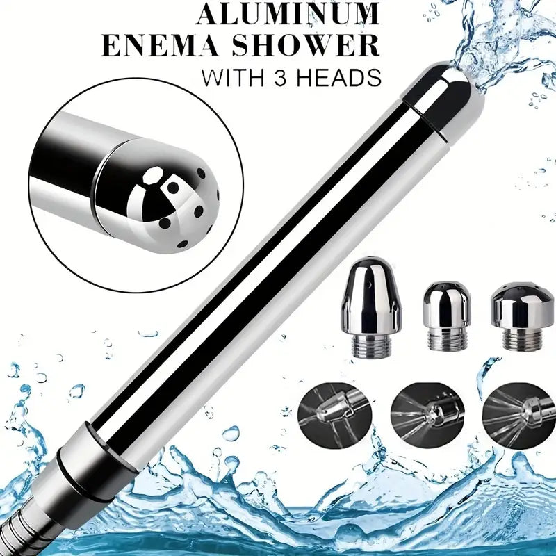3-in-1 Shower Enema Nozzle Kit Douche Cleaner 3 Interchangeable Heads