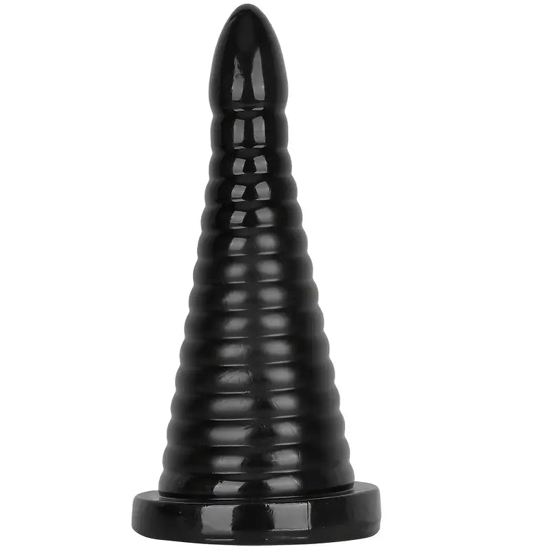 Black PVC Anal Plug Adult Male Arousal Aid For Intimate Accessory