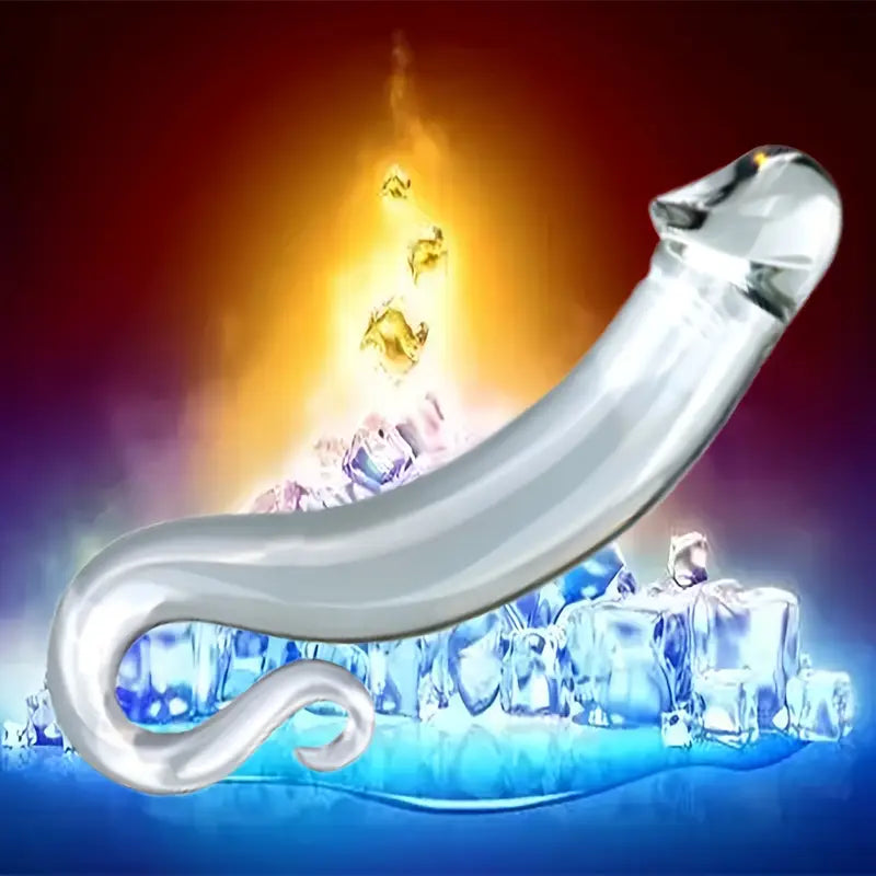 6.89in Crystal Glass Pleasure Wand Dildo Penis Glass Dildo Anal Butt Plug