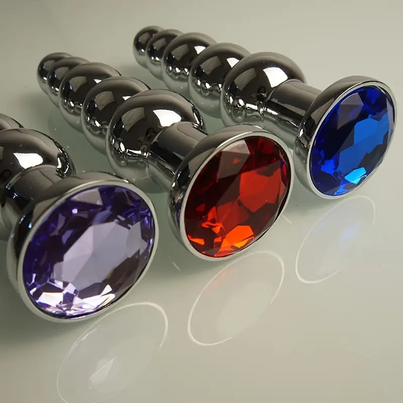 Heavy Duty Metal Anal Plug With 4 Beads Prostate Massage Butt Plug