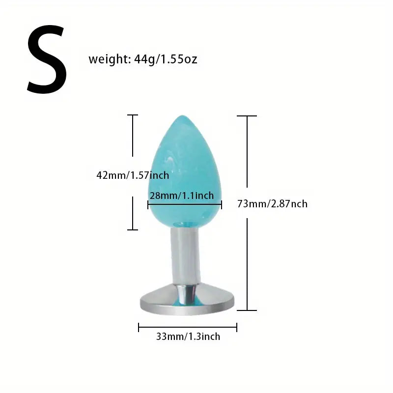 Colorful Water Diamond Metal Anal Plug For Couples For Foreplay Intimacy