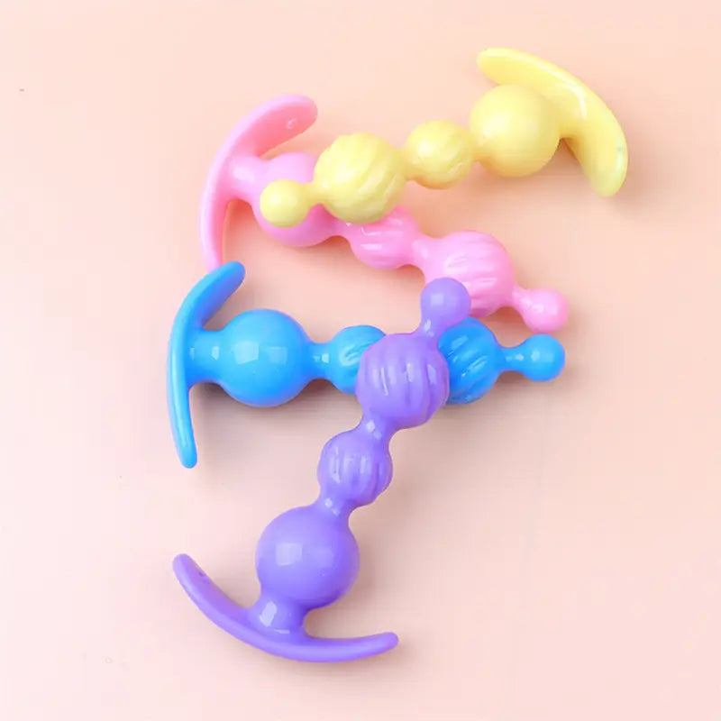 Plastic Butt Plug Anal Trainer G-spot Prostate Stimulators With Pull Handles