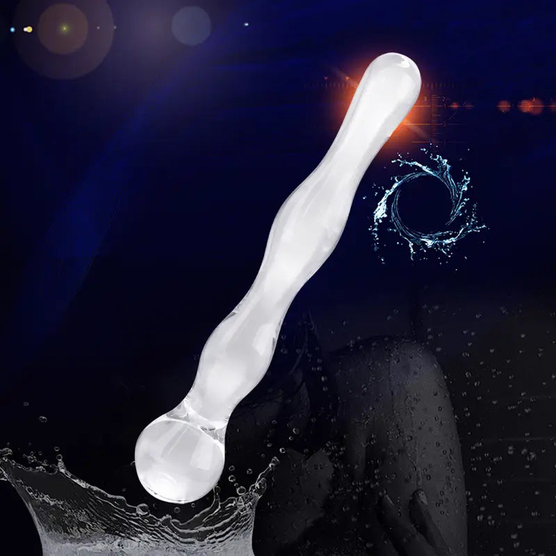 Women Wand Massager Glass Butt Plug G-spot Stimulator Anal Toy