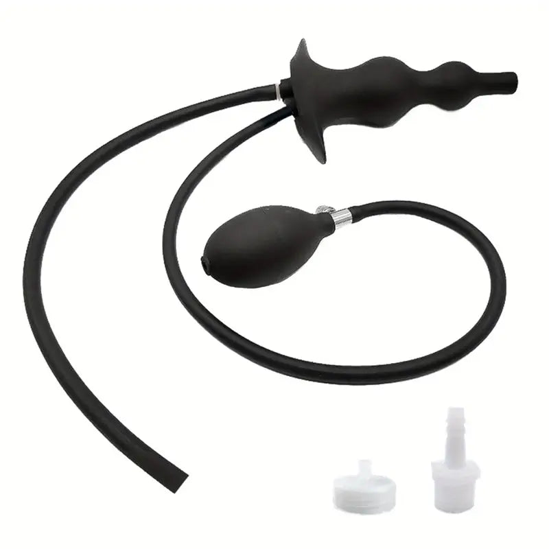 Women Inflatable Anal Plug Anal Beads Butt Plug Enema Cleaning Irrigator