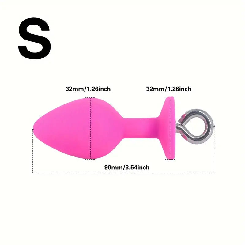 Pull Ring Silicone Anal Plug For G-point Massage Gem Base Butt Plug
