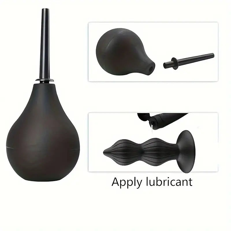 3PCS Silicone Anal Butt Plug Prostate Massager Anal Douche Vaginal Cleaner