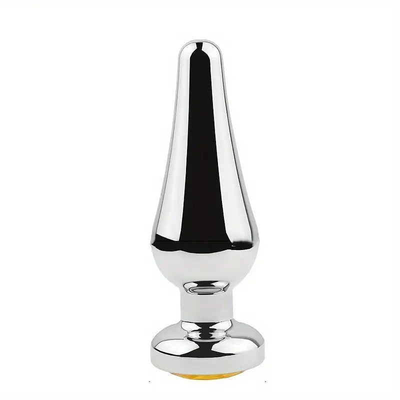 Stainless Steel Metal Anal Plug Gemstone Accent SM Couple Toy