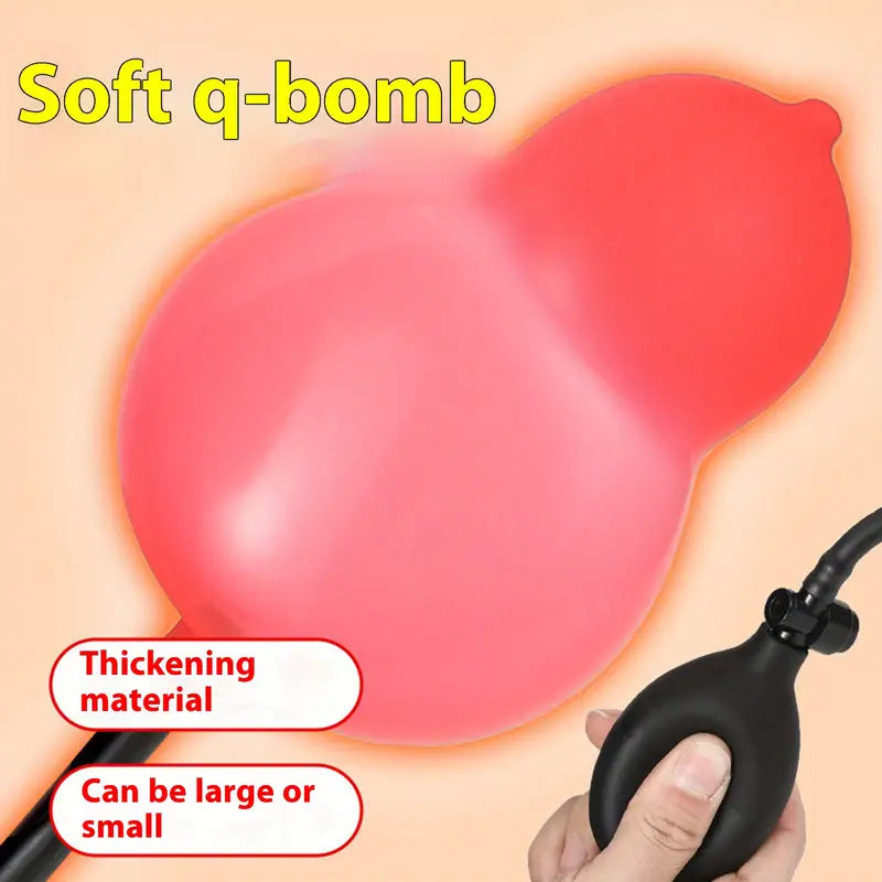 Unisex Anal Plug With Inflation Controller Inflatable Flirting Adult Toy