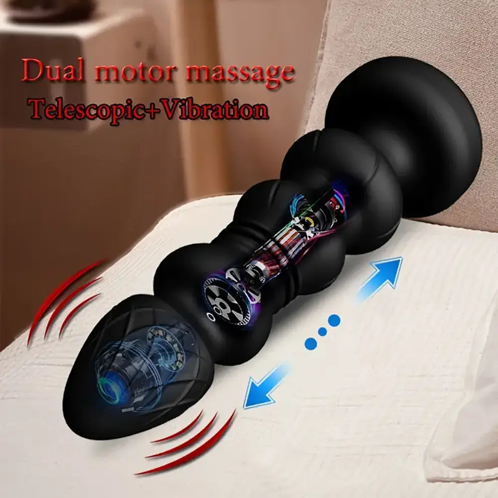 Double Motor Thrusting Sex Toy Anal Sex Toy Vibrating Butt Plug