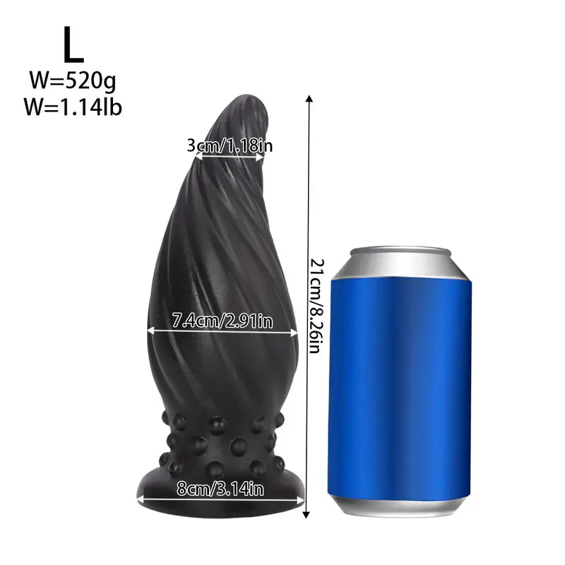 New Apricot-Colored Special Spiral Cone Anal Plug Novel Anal Toy