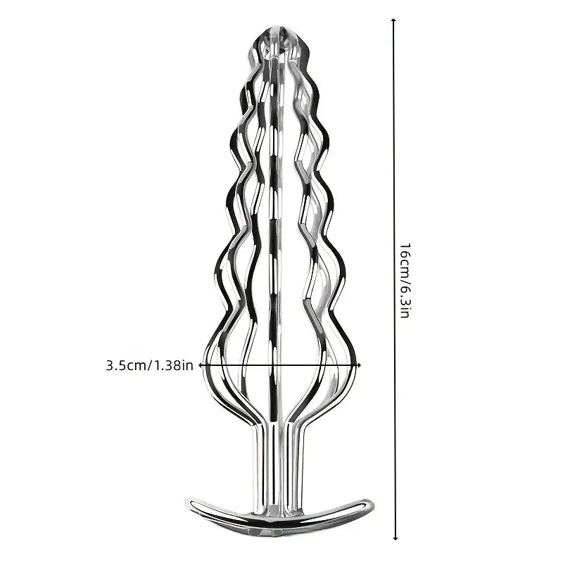 Elegant Metal Anal Plug With Hollow Design For Prostate Massage