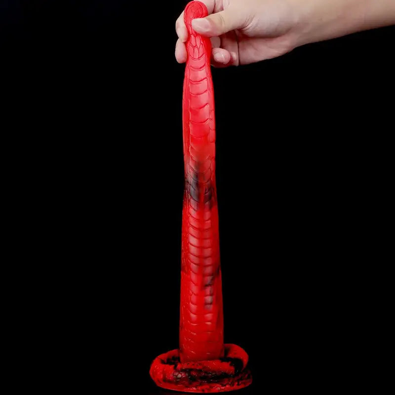 Silicone Cobra Snake Anal Plug Red Black Solid Pattern Anal Sex Toy