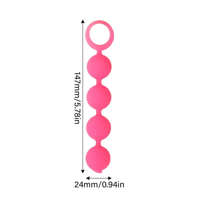4 Beads Silicone Anal Plug With Pull Tab Anal Beads Anal Expander
