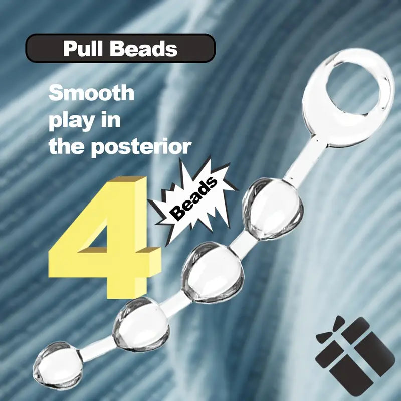 G-spot Crystal Four Pull Beads Anal Plug For Men Stimulating Anal Plug