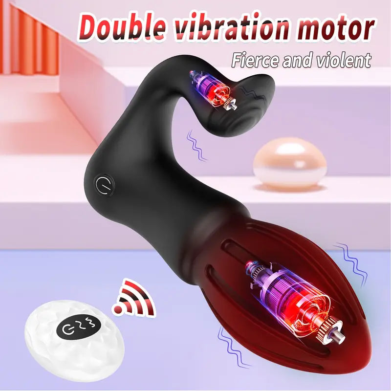 Remote Control Anal Plug 2 in 1 Clitoral Stimulator 7 Frequency Anal Toy