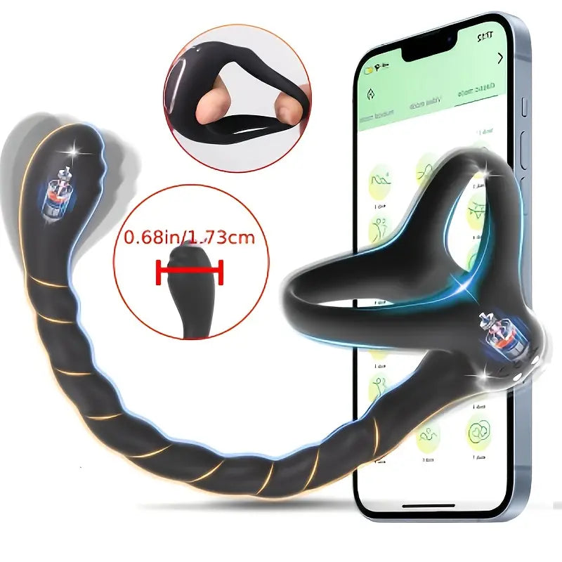 4-in-1 Prostate Massager For Men Multifunctional Anal Toy With Vibrating Ring