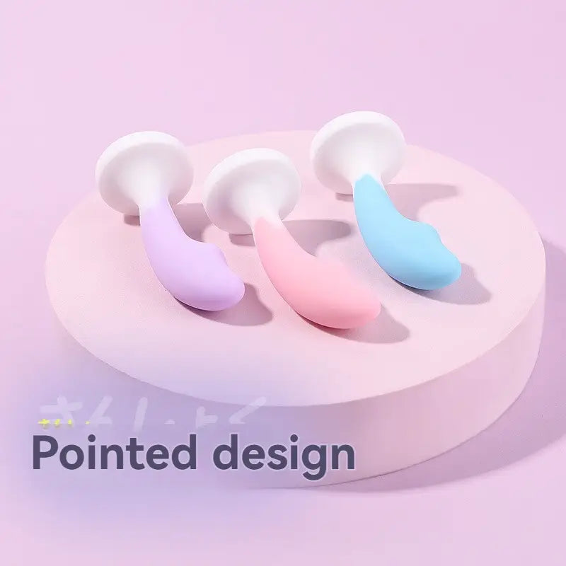 3 Colors Small Smooth Silicone Anal Plug With Gem Base For Beginners