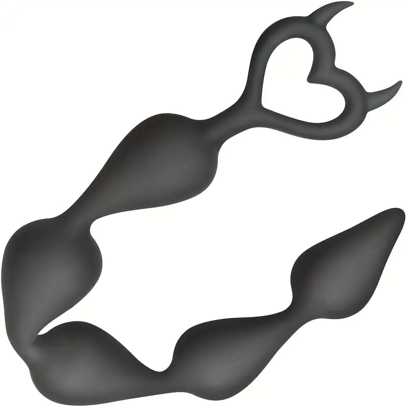 Silicone Anal Beads Butt Plug With 5 Heart Balls Flexible Anal Sex Toy