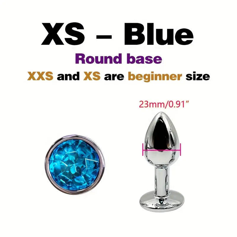 BDSM Metal Anal Plug With Gem Base For Beginner To Expert G-spot