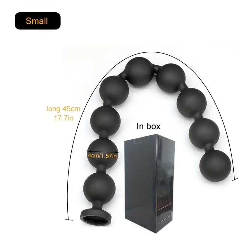 9 Balls Liquid Silicone Anal Beads Soft Butt Plug Colon/Prostate Massage