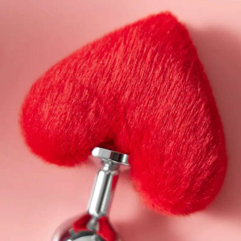 Soft Cute Heart Shaped Pom Anal Plug Adult Sexual Toy For Men