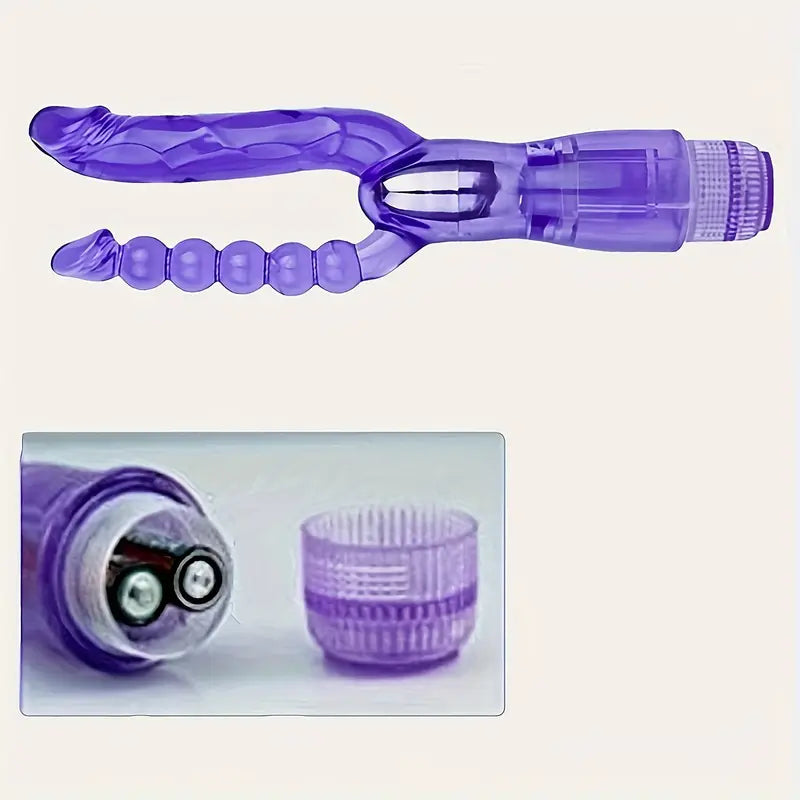 Double-Ended Vibrating Dildos Dual Penetration G-spot Vaginal Anal Beads