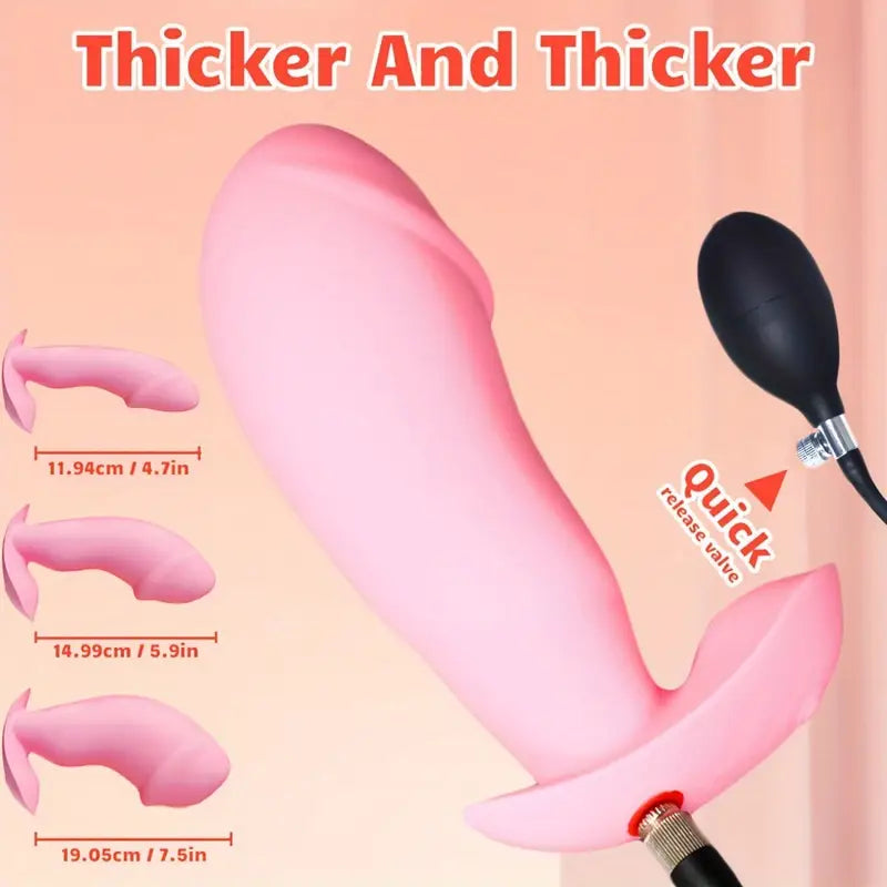 Inflatable Butt Plug Anal Vibrator Liquid Silicone Prostate Massager