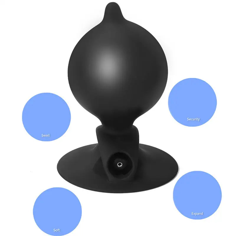 Silicone Inflatable Butt Plug With Suction Cup Adult Toy For Women Men