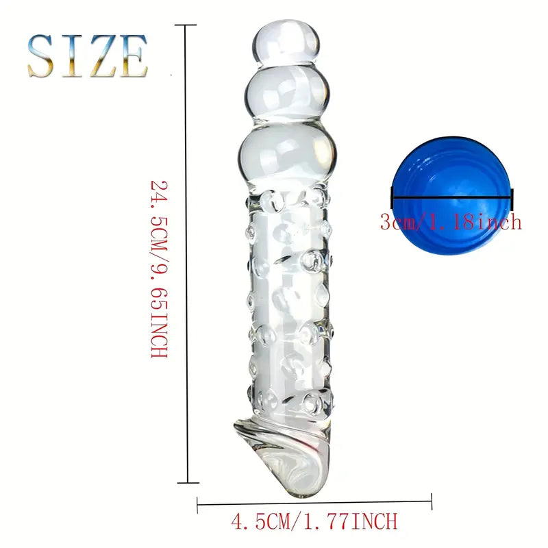Glass Real Anal Beads Transparent Crystal Penis Double Head Glass Dildo