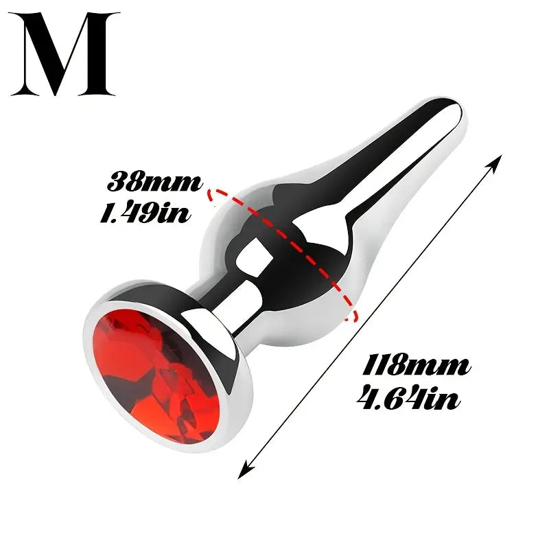 Tapered Anal Plug Trainer Kit Metal Jeweled Fetish Jewelry Butt Plug